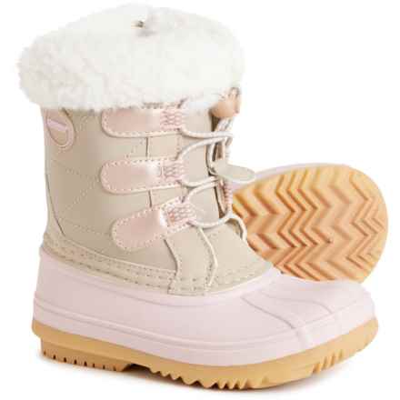 Khombu Toddler Girls Cadi Snow Boots - Waterproof, Insulated in Taupe/Pink