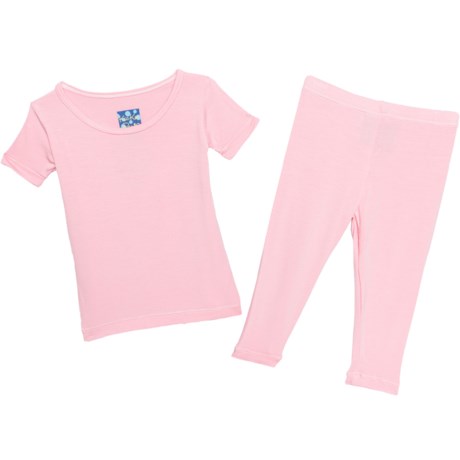 KICKEE PANTS Infant Girls Supersoft Pajamas - Short Sleeve in Lotus