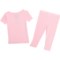 4GWHR_2 KICKEE PANTS Infant Girls Supersoft Pajamas - Short Sleeve