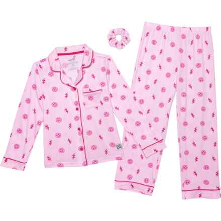 KIDZ BOP Big Girls Printed Pajamas - Long Sleeve in Raspberry Sorbet/Icy Pink