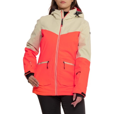 Killtec Color-Block Ski Jacket - Waterproof, Insulated in Neon Coral