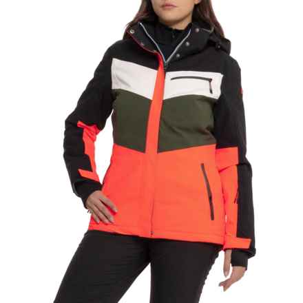 Killtec Color-Block Ski Jacket - Waterproof, Insulated in Neon Coral