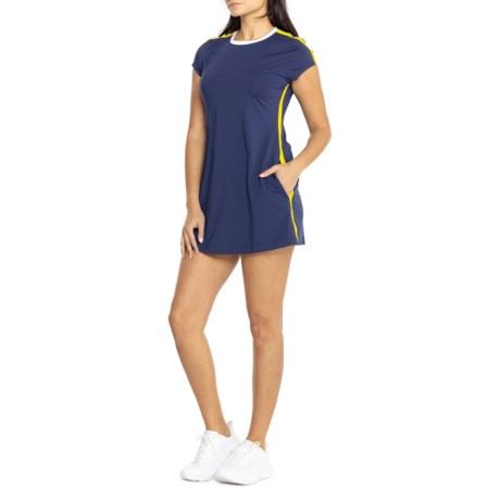 KINONA SPORT GOLF Pin High Golf Dress - UPF 50+, Short Sleeve in Navy Blue