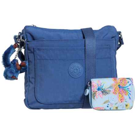 Kipling Sebastian Crossbody Bag and Mini Wallet Set (For Women) in Polar Blue Wild Flowers