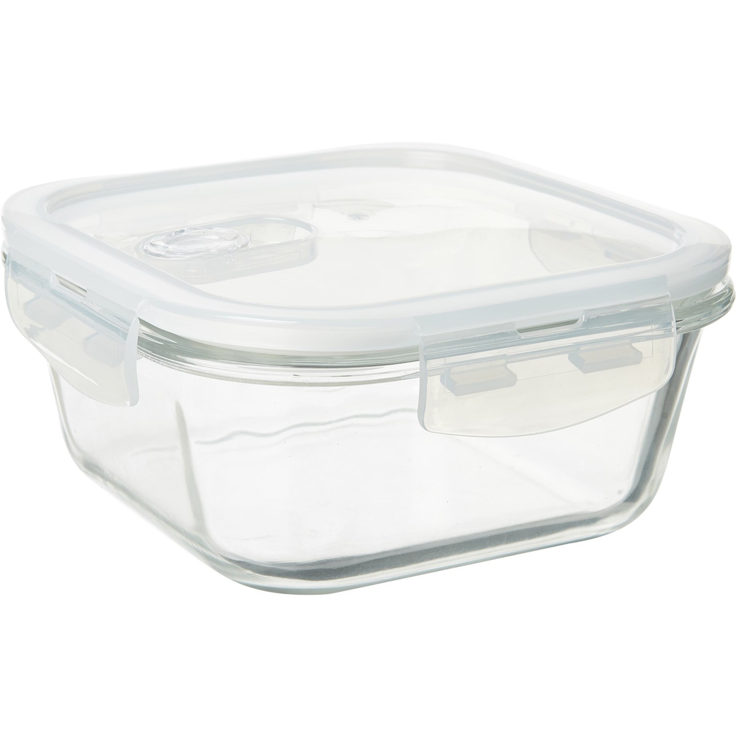 Kitchen Details Clip Lock Square Glass Food Storage Container With Lid 520ml