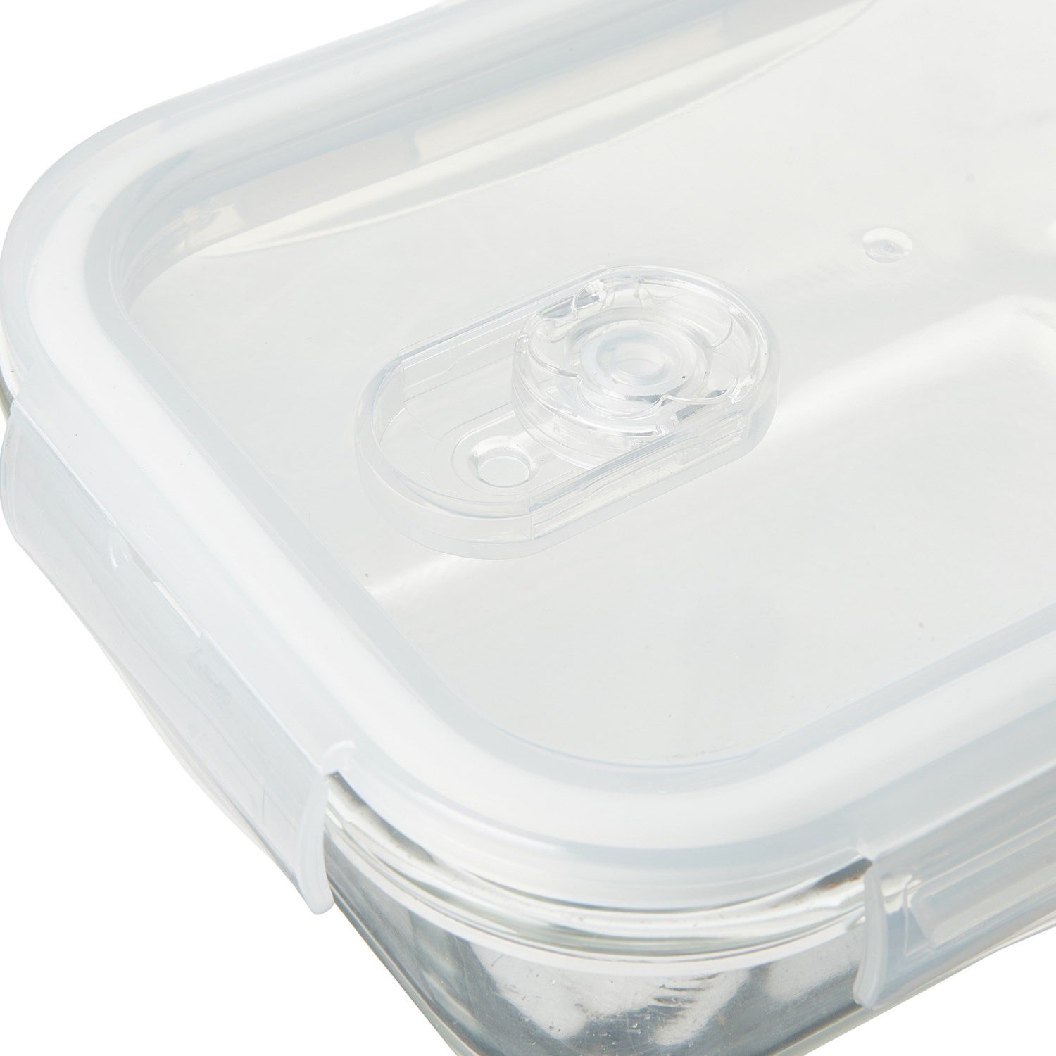 Kitchen Details Clip Lock Square Glass Food Storage Container With Lid 520ml