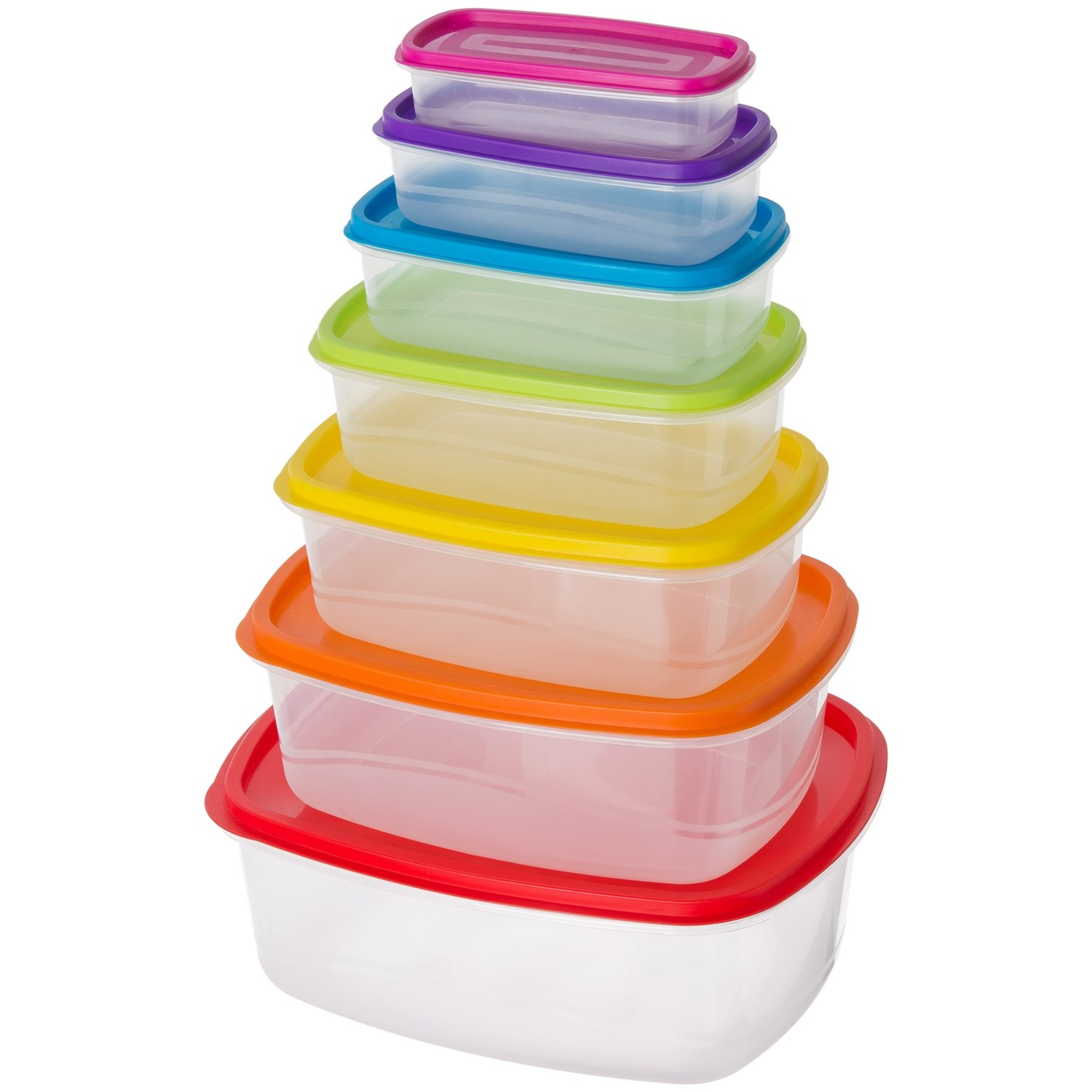 Kitchen Details Rainbow Nested Rectangle Food Storage Containers 14 Piece Bpa Free