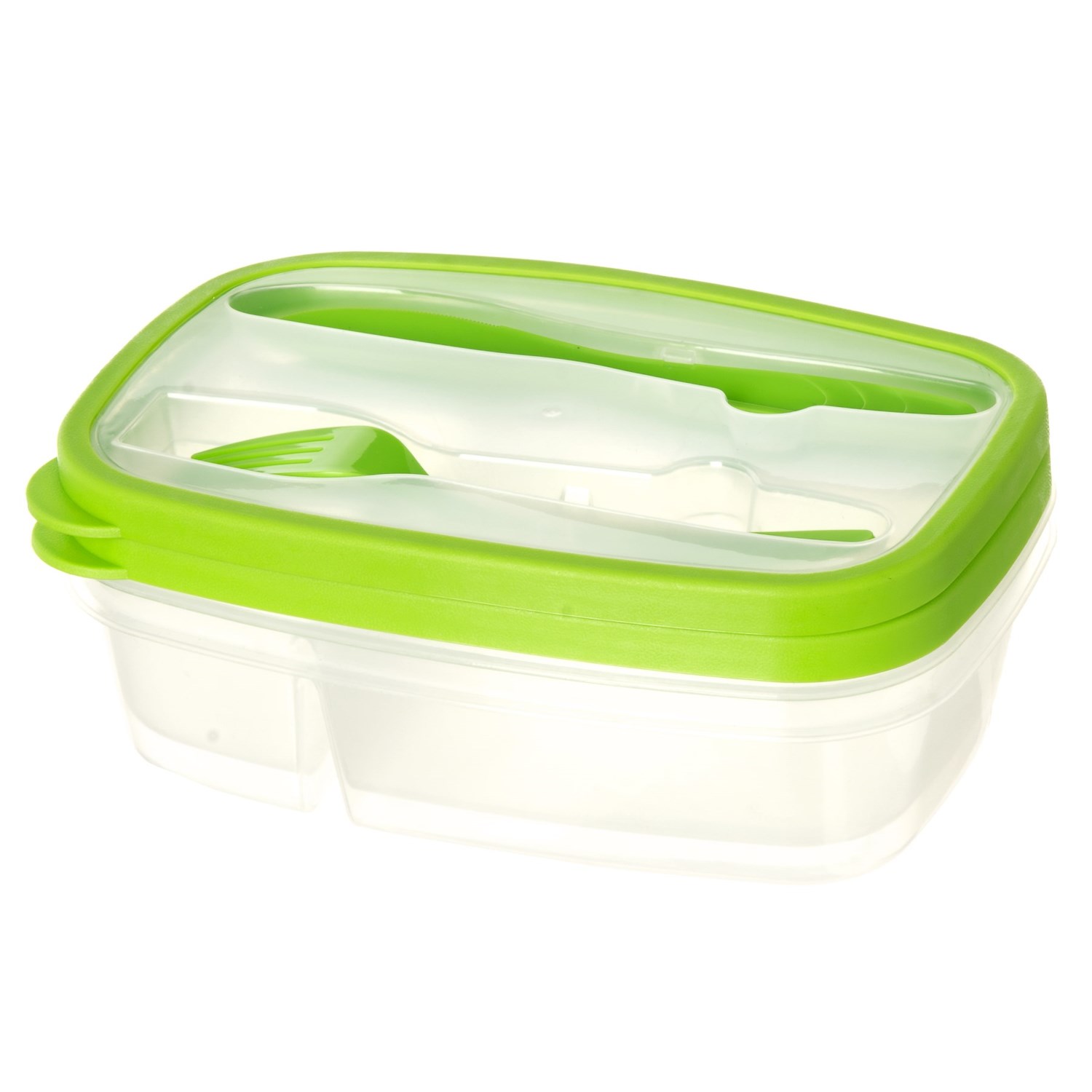 Kitchen Details Two-Compartment Lunch Box with Cutlery - 2-Pack, BPA ...