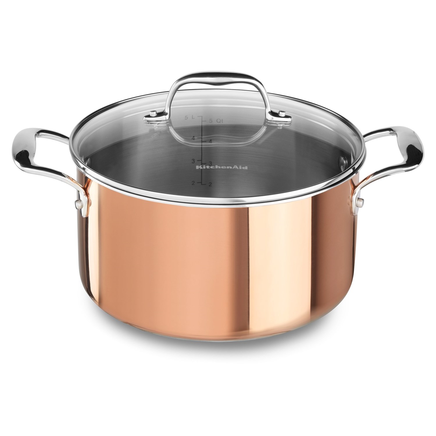 KitchenAid TriPly Copper Low Casserole Pan with Lid 6 qt. Save 30
