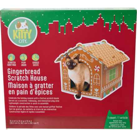 Kitty City Gingerbread Scratch House in Tan