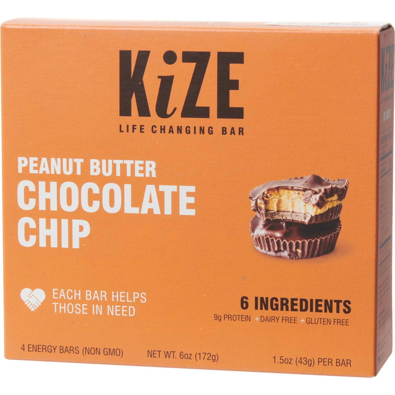 KIZE Peanut Butter Chocolate Chip Energy Bars 4Pack Save 20