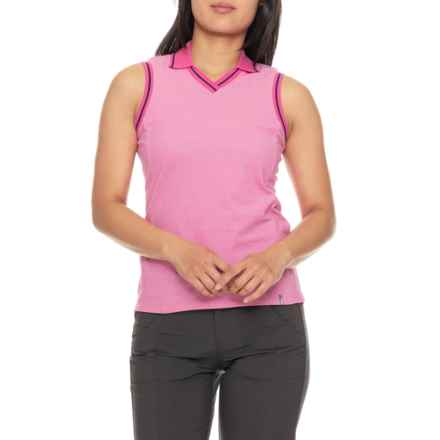 KJUS Bailey V-Neck Polo Shirt - UPF 50+, Sleeveless in Magenta