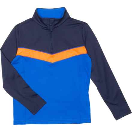 KJUS Big Boys Gian Zip-Neck Base Layer Top - Long Sleeve in Bright Blue/Atlanta Blue