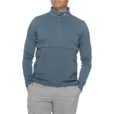 KJUS Delian Shirt - Zip Neck, Long Sleeve in Steel Blue