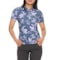KJUS Enya Printed Polo Shirt - UPF 50+, Short Sleeve in Wisteria/Steel Blue