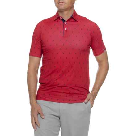 KJUS Golfer Polo Shirt - Short Sleeve in Cardinal-Atlanta Blue