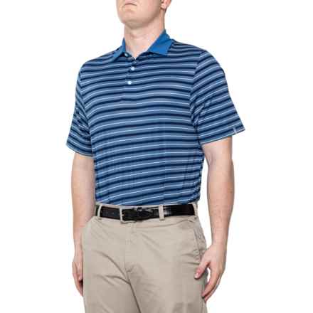 KJUS Luis Multi-Stripe Polo Shirt - Short Sleeve in Blueberry/Atlanta Blue