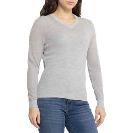 KJUS Martha V-Neck Sweater - Merino Wool in Silver Fog
