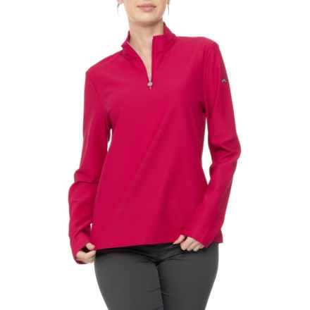 KJUS Seoul Midlayer Zip Neck Shirt - UPF 50+, Long Sleeve in Cranberry