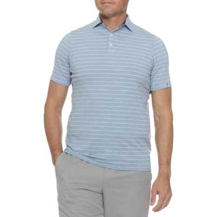 KJUS Soren Melange Stripe Polo Shirt - Short Sleeve in Santorini/White