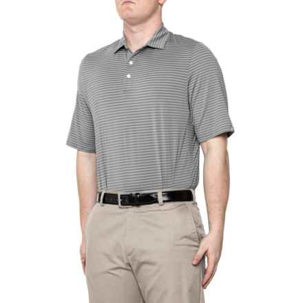 KJUS Soren Twill Stripe Polo Shirt - Short Sleeve in Metal Grey