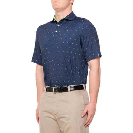 KJUS Sotto Polo Shirt - UPF 50+, Short Sleeve in Atlanta Blue/Stem Green