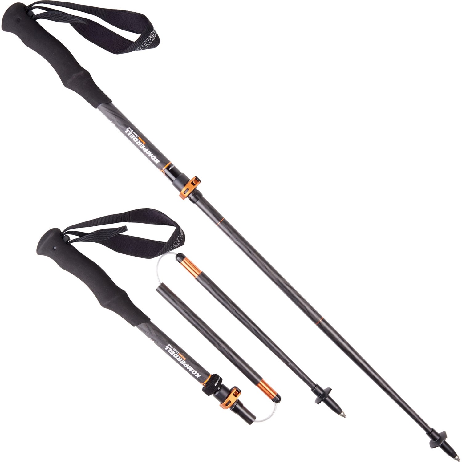 Komperdell Carbon Cross Stick Vario Folding Trekking Poles Pair Save 35