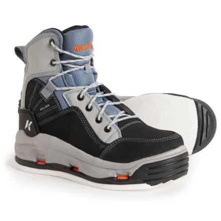 Korkers BuckSkin Mary Wading Boots - Felt and Rubber Soles (For Women) in Grey / Black