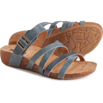 Korks Aster Open-Back Wedge Sandals - Leather (For Women) in Blue