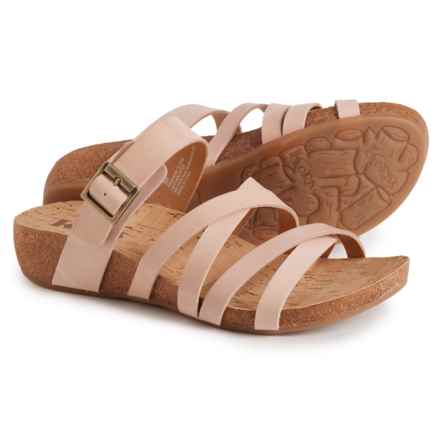 Korks Aster Open-Back Wedge Sandals - Leather (For Women) in Pink