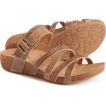 Korks Aster Open-Back Wedge Sandals - Leather (For Women) in Tan