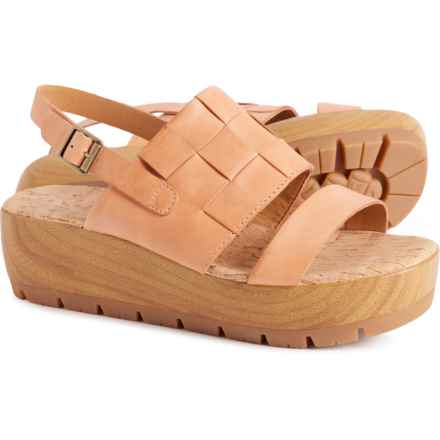 Korks Fraya Platform Wedge Sandals - Leather (For Women) in Orange