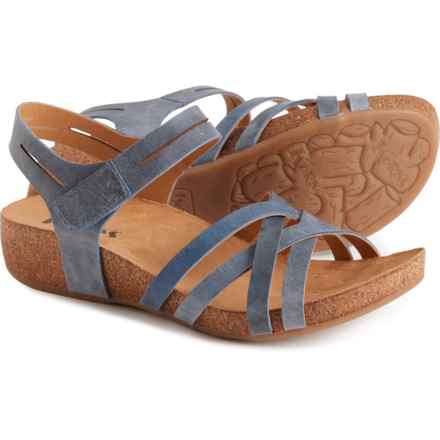 Korks Primrose Wedge Sandals - Leather (For Women) in Light Blue