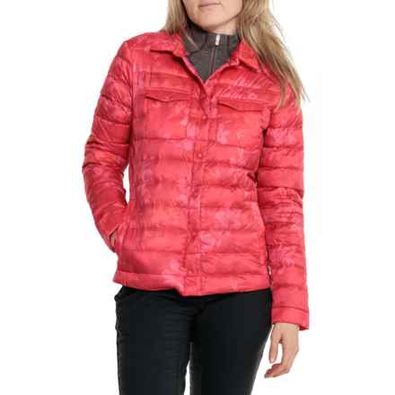 Krimson Klover Annie Down Shacket - Insulated in Floral Red