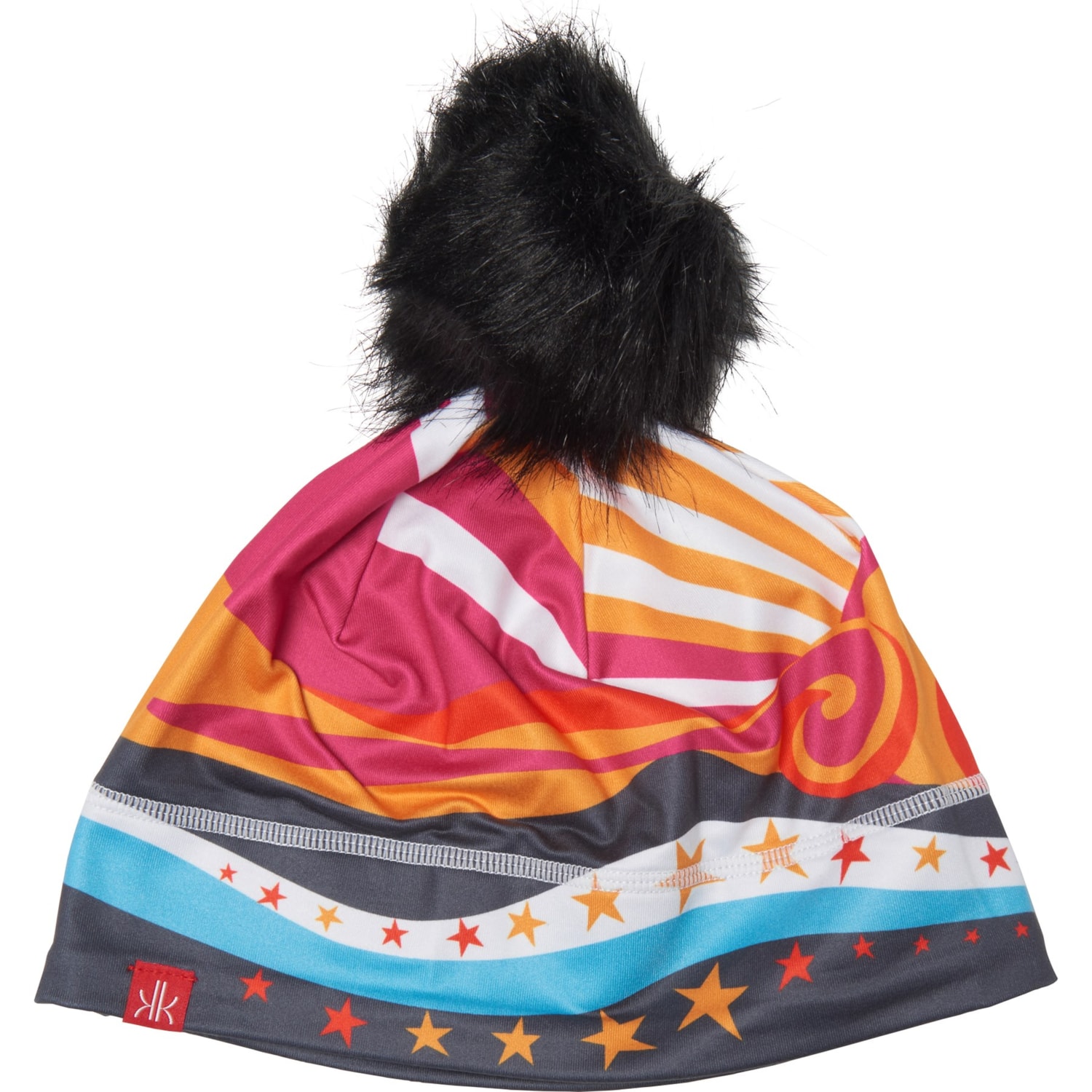 KIMBERFEEL Women's Pompom Beanie Hat - Multi-Colour Knitted Winter Hat With Fleece Lining, One Size