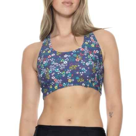 Krimson Klover Gabi Bikini Top - UPF 50+, Reversible in Alpine Floral Dusk
