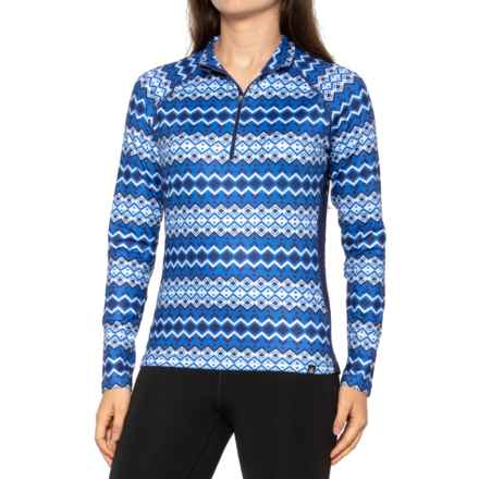 Krimson Klover Layla Base Layer Top - UPF 50+, Zip Neck, Long Sleeve in Bright Blue
