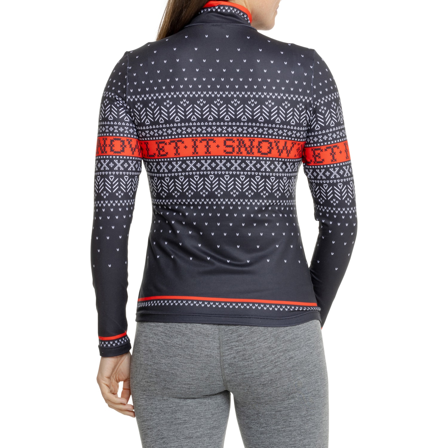 Krimson Klover Let It Snow Base Layer Top - Zip Neck, Long Sleeve ...