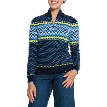 Krimson Klover Sunny Sweater - Zip Neck in Navy