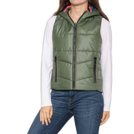 Krimson Klover Vesta Hooded Reversible Vest - Insulated in Forest Stripe