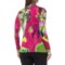 448FX_2 Krimson Klover Watercolor Hand-Painted Shirt - Zip Neck, Long Sleeve (For Women)