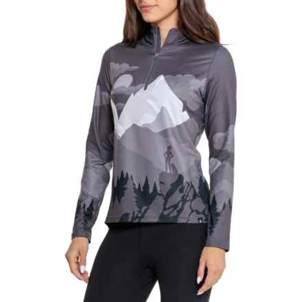 Krimson Klover Wind River Top Hiker Base Layer Top - UPF 50+, Zip Neck, Long Sleeve in Black