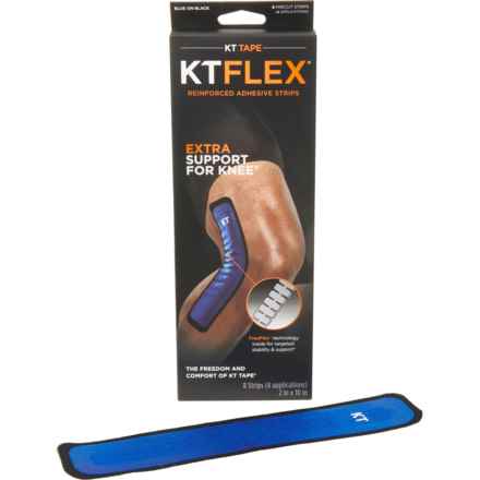 KT Tape Flex Knee Support Strips - 8-Count in Black/Blue