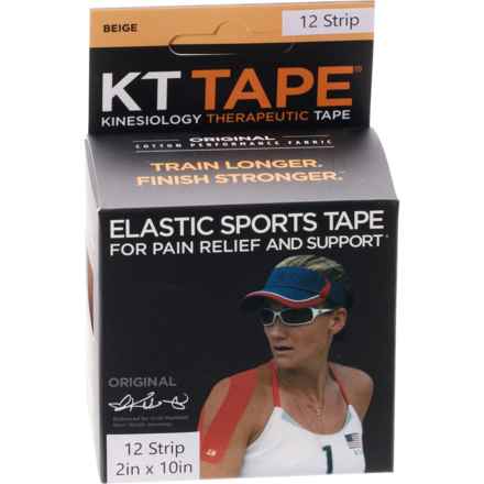 KT Tape Original Cotton Kinesiology Therapeutic Pre-Cut Strips - 12-Pack in Beige