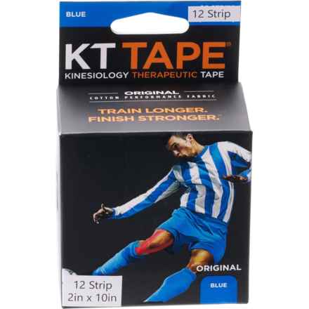 KT Tape Original Cotton Kinesiology Therapeutic Pre-Cut Strips - 12-Pack in Blue