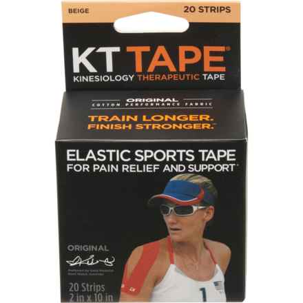 KT Tape Original Cotton Kinesiology Therapeutic Pre-Cut Strips - 20-Pack in Beige