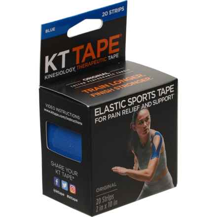 KT Tape Original Cotton Kinesiology Therapeutic Precut Strips - 20-Pack in Blue