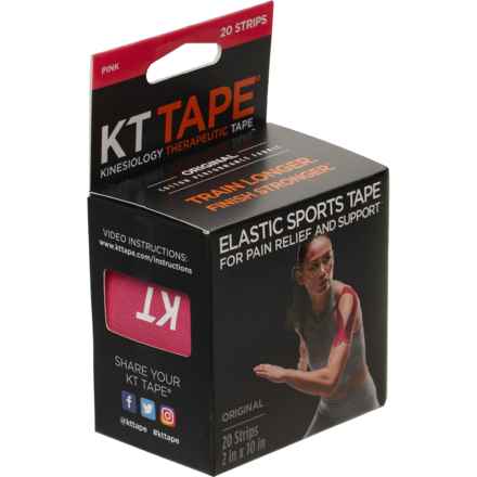 KT Tape Original Cotton Kinesiology Therapeutic Precut Strips - 20-Pack in Pink