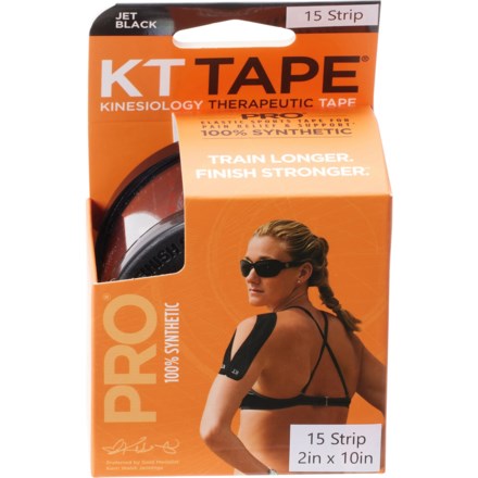 KT Tape Pro Kinesiology Therapeutic Pre-Cut Strips - 15-Pack in Black