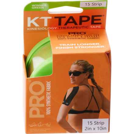 KT Tape Pro Kinesiology Therapeutic Pre-Cut Strips - 15-Pack in Green